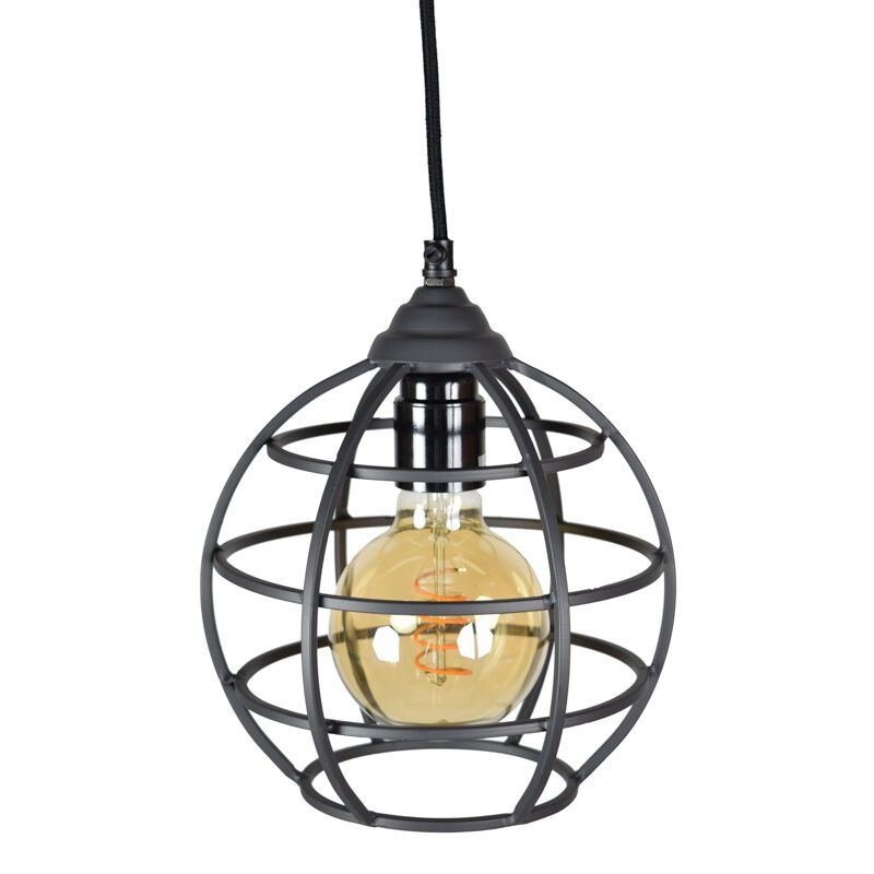 Candeeiro suspenso preto industrial, Roland