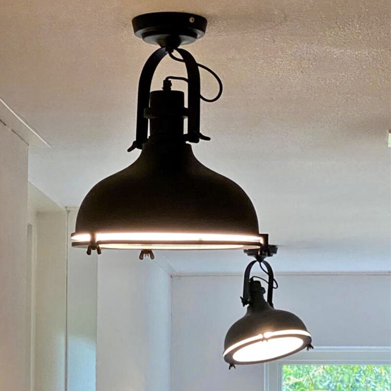 Candeeiro de teto preto industrial, Liga