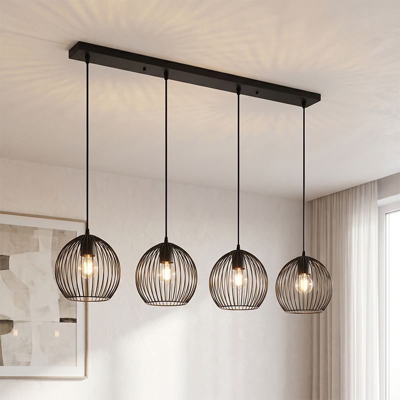 Candeeiro suspenso preto industrial, Wiro Candeeiro suspenso preto industrial, Wiro