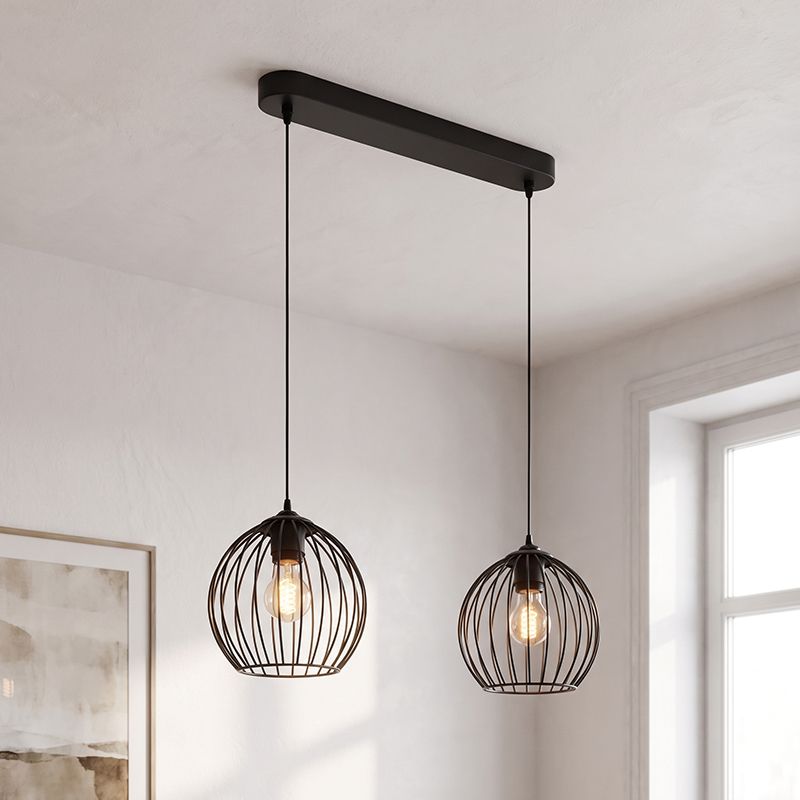 Candeeiro suspenso preto industrial, Wiro Candeeiro suspenso preto industrial, Wiro