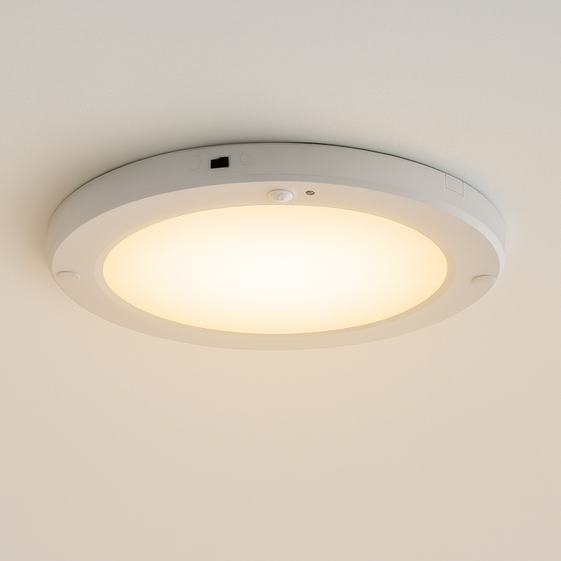 Candeeiro de teto com sensor branco de plástico, Luan, 20W, LED 3000K Candeeiro de teto com sensor branco de plástico, Luan, 20W, LED 3000K