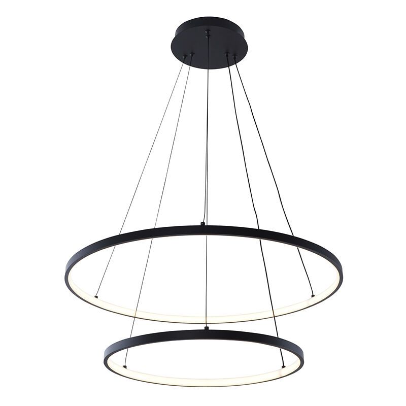 Candeeiro suspenso preto design, Kubra, 50W, LED ajustável de branco quente a branco frio