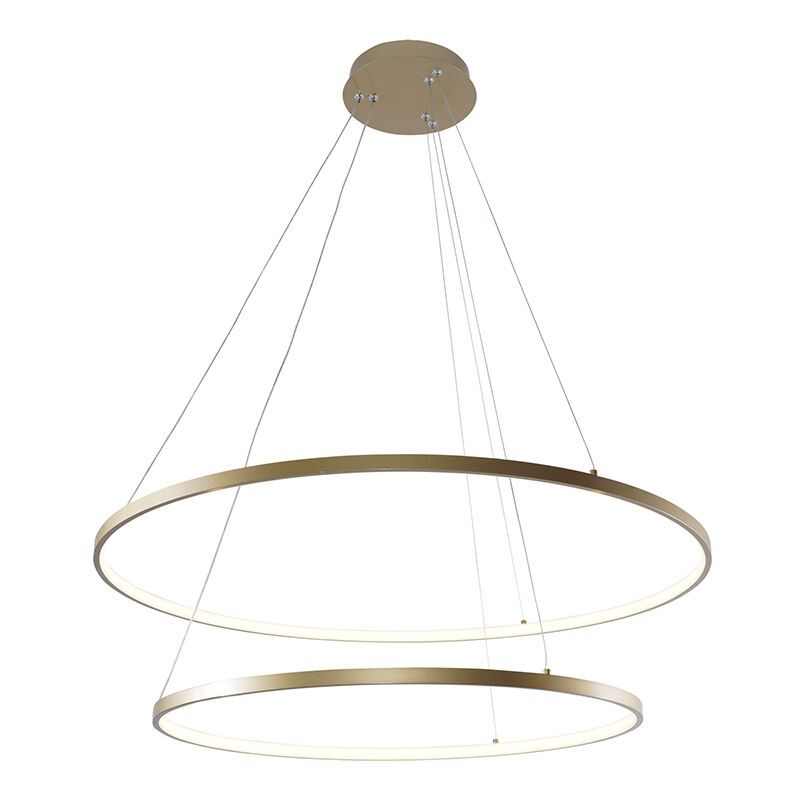 Candeeiro suspenso dourado design, Kubra, 60W, LED ajustável de branco quente a branco frio