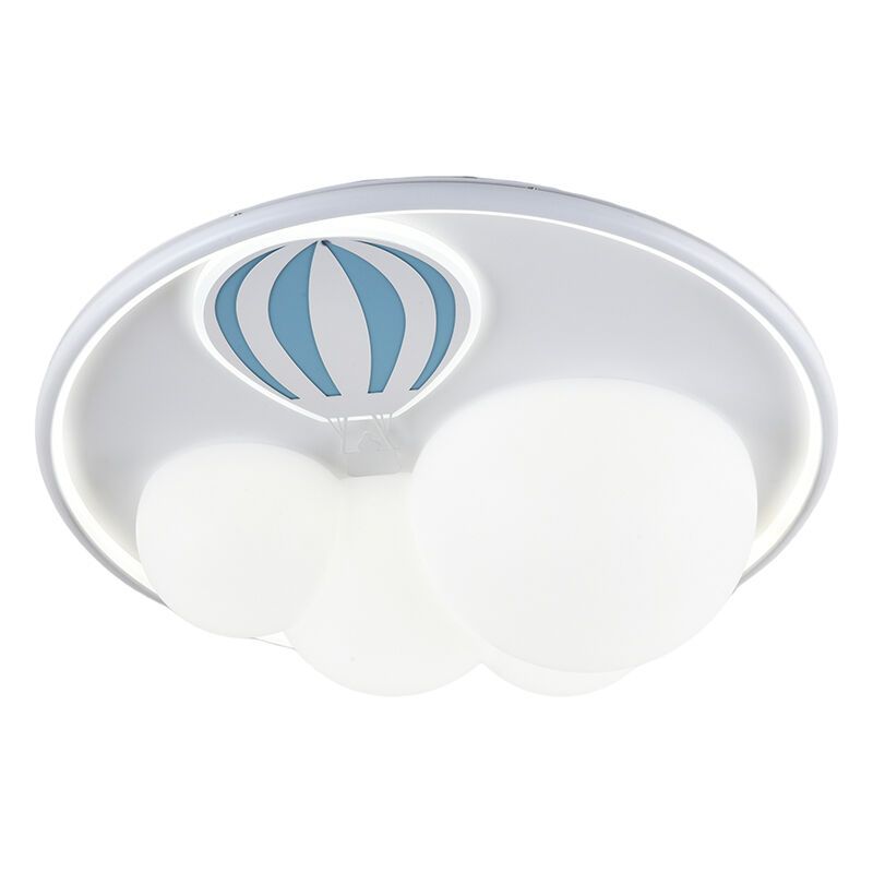 Plafon quarto infantil azul de metal, Balloon, 42W, LED 3000K, regulável em 3 níveis