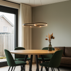 Candeeiro suspenso preto design, Thalia, 36W, LED 2700K, regulável em 3 níveis