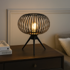 Candeeiro de mesa preto industrial, Lieve, com interruptor