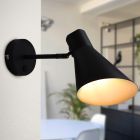 Aplique de parede preto moderno, Vico, com interruptor