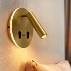 Aplique de parede dourado moderno, Alec, 9W, LED 3000K, com interruptor
