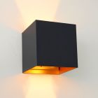 Candeeiro up down preto moderno, Dion, 6W, LED 2700K, IP65