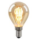 Lâmpada de filamento LED E14 Olucia dimerizável Tuelo, âmbar, 4W, 2200K