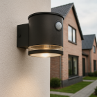 Candeeiro de parede exterior solar preto moderno, Tommy, 1W, LED 2700K, IP54