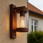 Candeeiro de parede exterior com sensor de movimento cor de ferrugem moderno, Musa, IP44