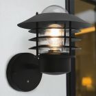 Candeeiro de parede exterior com sensor crepuscular preto de aço inoxidável, Felice, IP44