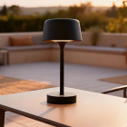 Candeeiro de mesa exterior preto moderno, Emily, 3W, LED 3000K, IP44, regulável em 3 níveis