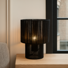 Candeeiro de mesa preto rústico, Sanny, com interruptor