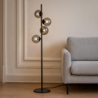 Candeeiro de pé cinzento design, Remo, com interruptor
