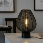 Candeeiro de mesa preto moderno, Lesly, com interruptor
