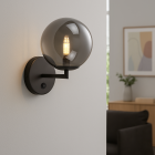 Aplique de parede cinzento design, Remo, com interruptor