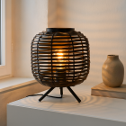 Candeeiro de mesa preto industrial, Pinar, com interruptor