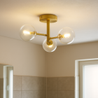 Candeeiro de teto para casa de banho dourado moderno, Amer, IP44