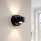 Candeeiro up down preto moderno, Izzet, 6W, LED 3000K