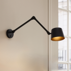 Aplique de parede preto moderno, Rinke, com interruptor