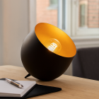 Candeeiro de mesa preto moderno, Whitney, com interruptor