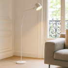 Candeeiro de pé branco moderno, Rinke, com interruptor