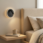 Aplique de parede preto moderno, Robbie, 10W, LED 4000K, com interruptor