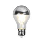 Farol LED Malik E27 regulável, prata, A60, 4,8 W, 2700 K, IP44