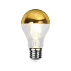 Lâmpada LED Malik para espelho superior, dimerizável, E27, dourada, A60, 4,8 W, 2700 K, IP44