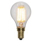 Lâmpada esférica E14 com 3 níveis de intensidade luminosa, 4W, branca extra aconchegante.