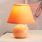 Candeeiro de mesa de cerâmica laranja, Pilar, com interruptor