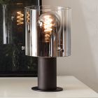 Candeeiro de mesa castanho design, Nour, com interruptor