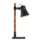 Candeeiro de mesa preto industrial, Audrey, com interruptor