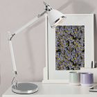 Candeeiro de secretaria cromo design, Luuke, com interruptor