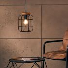 Candeeiro suspenso preto industrial, Taede