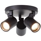 Foco de teto preto moderno, Myrle, IP44