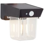 Candeeiro de parede exterior solar preto moderno, Steijn, 2W, LED 2700K, IP44