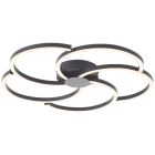 Candeeiro de teto preto design, Somia, 32W, LED 3000K, regulável em 3 níveis