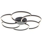 Candeeiro de teto preto design, Somia, 32W, LED ajustável de branco quente a branco frio, com comando à distância
