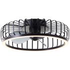 Ventilador de teto moderno preto, Tolga, 36W, LED 2700K-4000K-6500K, com controle remoto.