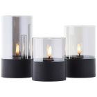 Candeeiro de mesa exterior preto de plástico, Volkan, W, LED 3000K, IP44