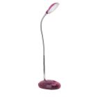 Candeeiro de secretaria rosa de plástico, Marenthe, 2W, LED 6000K, com interruptor