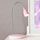 Candeeiro de secretaria rosa de plástico, Kit, 3W, LED 3000K, com interruptor