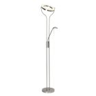 Candeeiro de leitura de pé cromo design, Izabela, 18W, LED 3000K, com interruptor