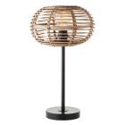 Candeeiro de mesa de rattan castanho, Sevim, com interruptor