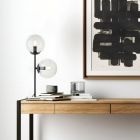 Candeeiro de mesa transparente design, Rhys, com interruptor