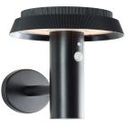 Candeeiro de parede exterior solar preto de metal, Ridvan, 4W, LED 3000K, IP44