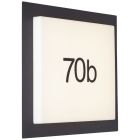 Número de casa iluminado preto de alumínio, Nurcan, 15W, LED 3000K, IP44